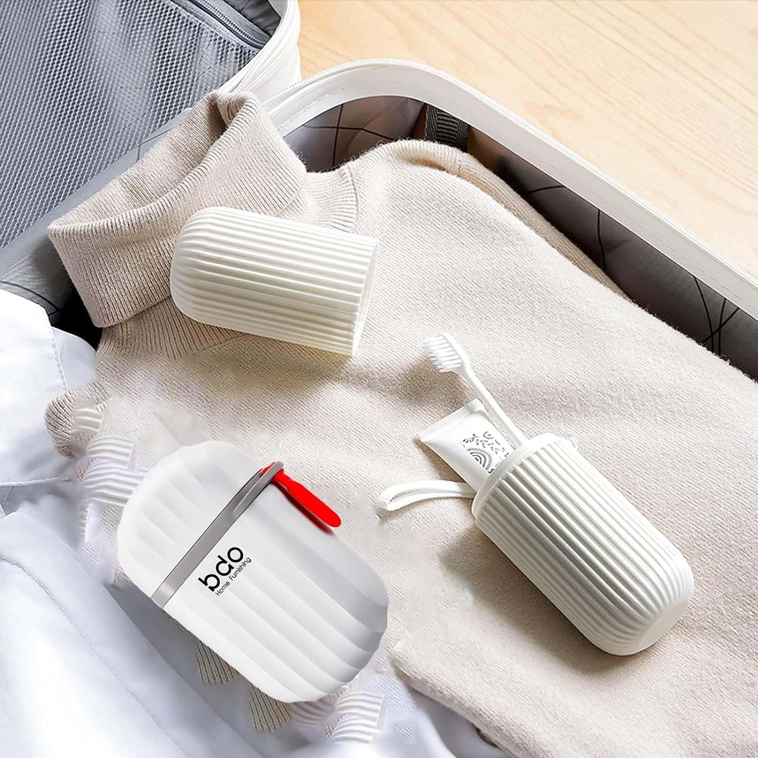 Waterproof Travel Soap Case & Toothbrush Holder Set - Compact Plastic Soap Dish with Handle for Shower, Camping & Gym - Multicolor Travel Accessories for Toiletries Organization