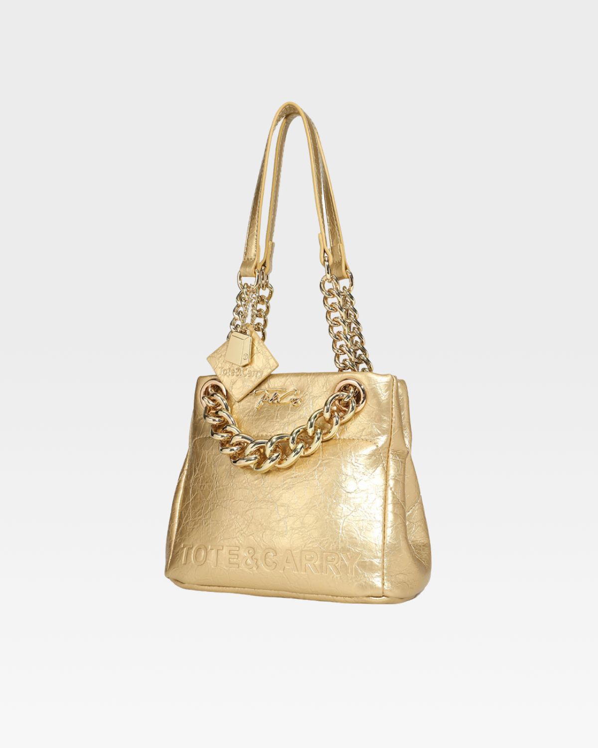 Premium Genuine Leather Mini Tote Bag for Women - Gold Color | Stylish Crossbody Purse for Work, Travel & Everyday Use
