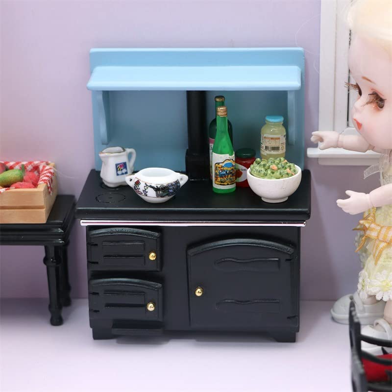 1:12 Scale Miniature Dollhouse Kitchen Stove - Realistic Mini Stove for Dollhouse Decor, DIY Dollhouse Accessories, Perfect for Dollhouse Scenes, Model Train Sets & Miniature Displays