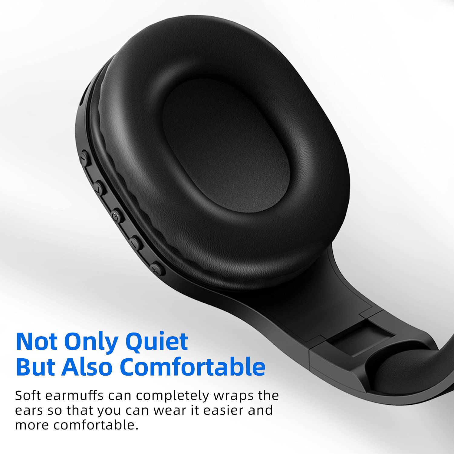 Best Wireless Headphones with FM Radio & Bluetooth 5.0 - Rechargeable Over-Ear Headset with Built-in Mic, Lightweight Comfort for Running, Gym, Workouts, Travel & Outdoor Activities | Perfect for Jogging, Cycling, Mowing & Commuting