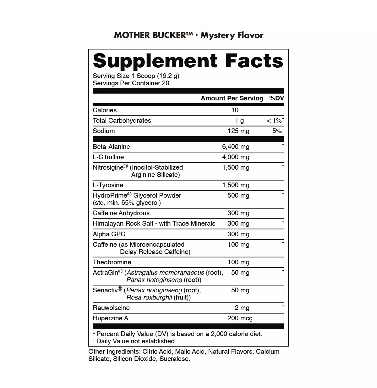 Bucked Up Mother Bucker Pre Workout Powder - Mystery Flavor | Energy & Focus Booster for Gym & Fitness Enthusiasts