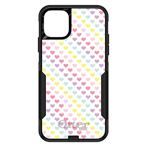 Rainbow Hearts Diagonal Pattern On Black Case