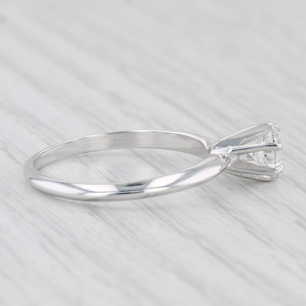 0.46ct Round Diamond Solitaire Engagement Ring 14k White Gold Size 7.25 - Perfect for Proposals, Anniversaries & Wedding Bands