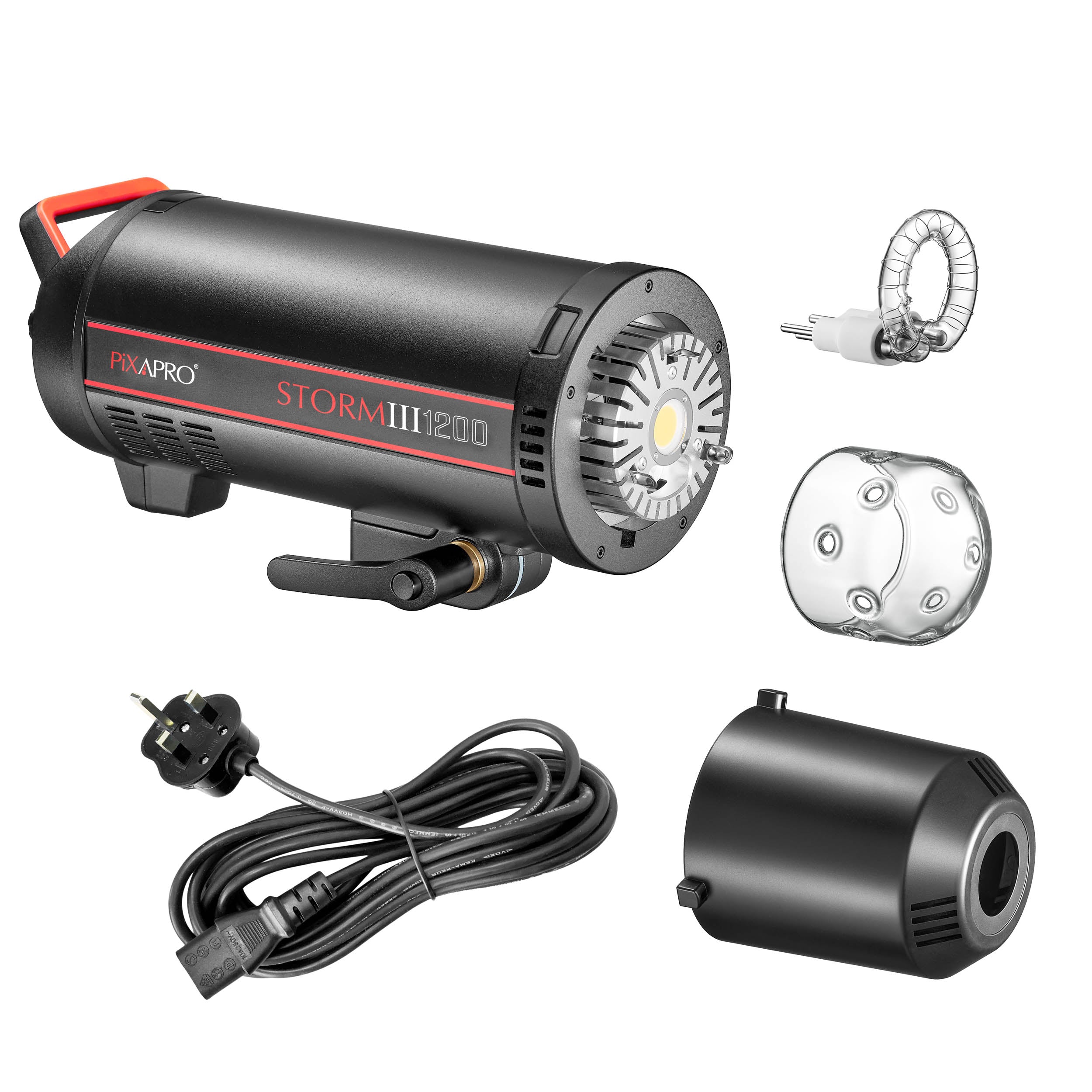 STORM1200 III Super Fast Flash Head with LED Modeling Lamp (QT1200 IIIM) - Professional Studio Lighting for Photography & Videography