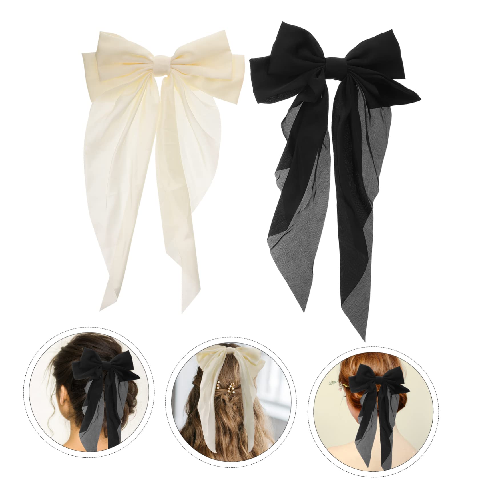 FOMIYES 5 Sets Elegant Bow Hair Clips for Women - Spring Barrettes Metal Fabric Hair Ribbons for Dressing Up (2pcs*5) - Perfect for Weddings, Parties, and Everyday Styling