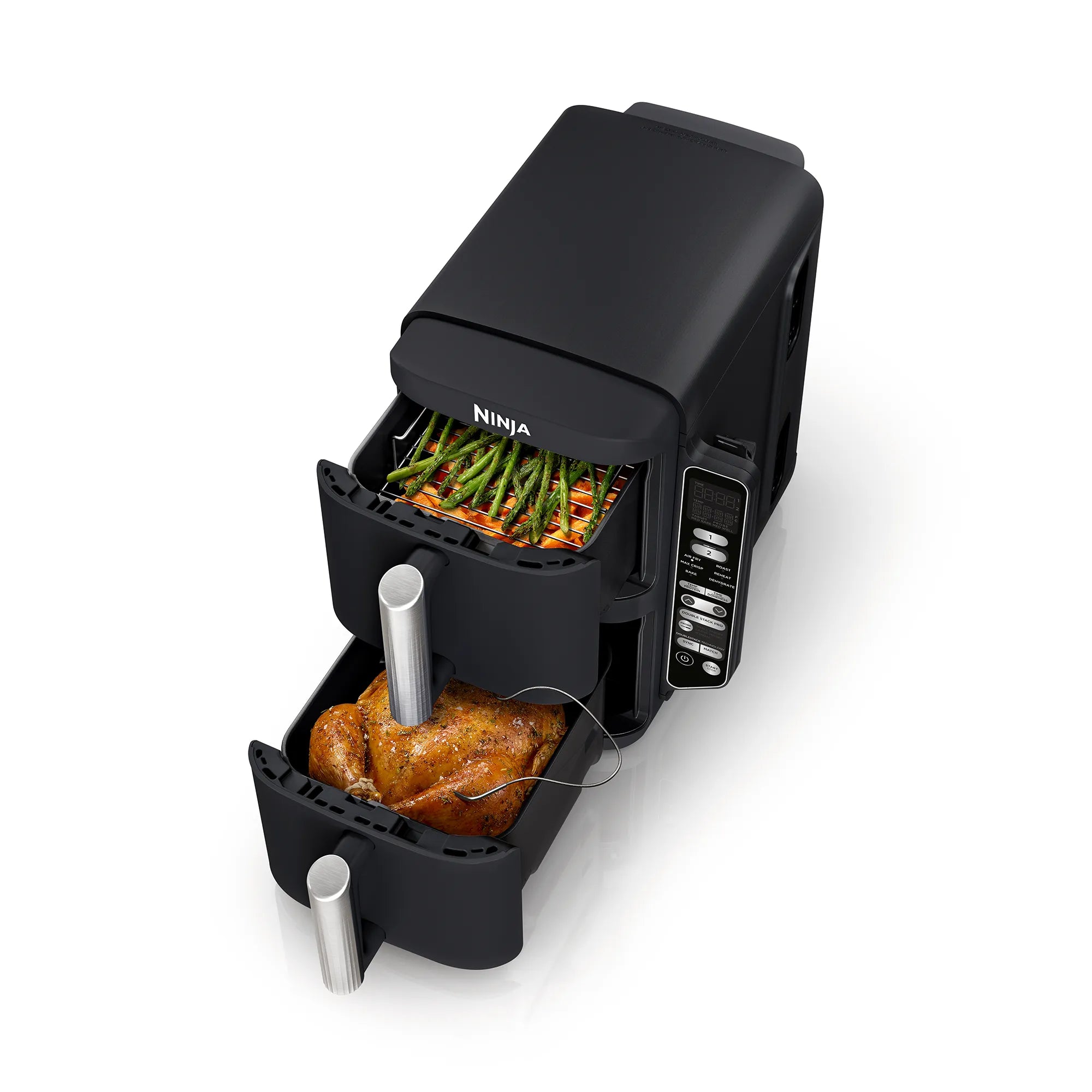 Ninja DoubleStack XXXL Smart 9.5L 2-Drawer Air Fryer Oven - Large Capacity Airfryer for Family Cooking, Healthy Frying, Roasting & Baking - Perfect for Parties, Meal Prep & Quick Weeknight Dinners