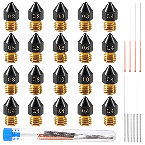 20Pcs MK8 PTFE Brass Nozzle