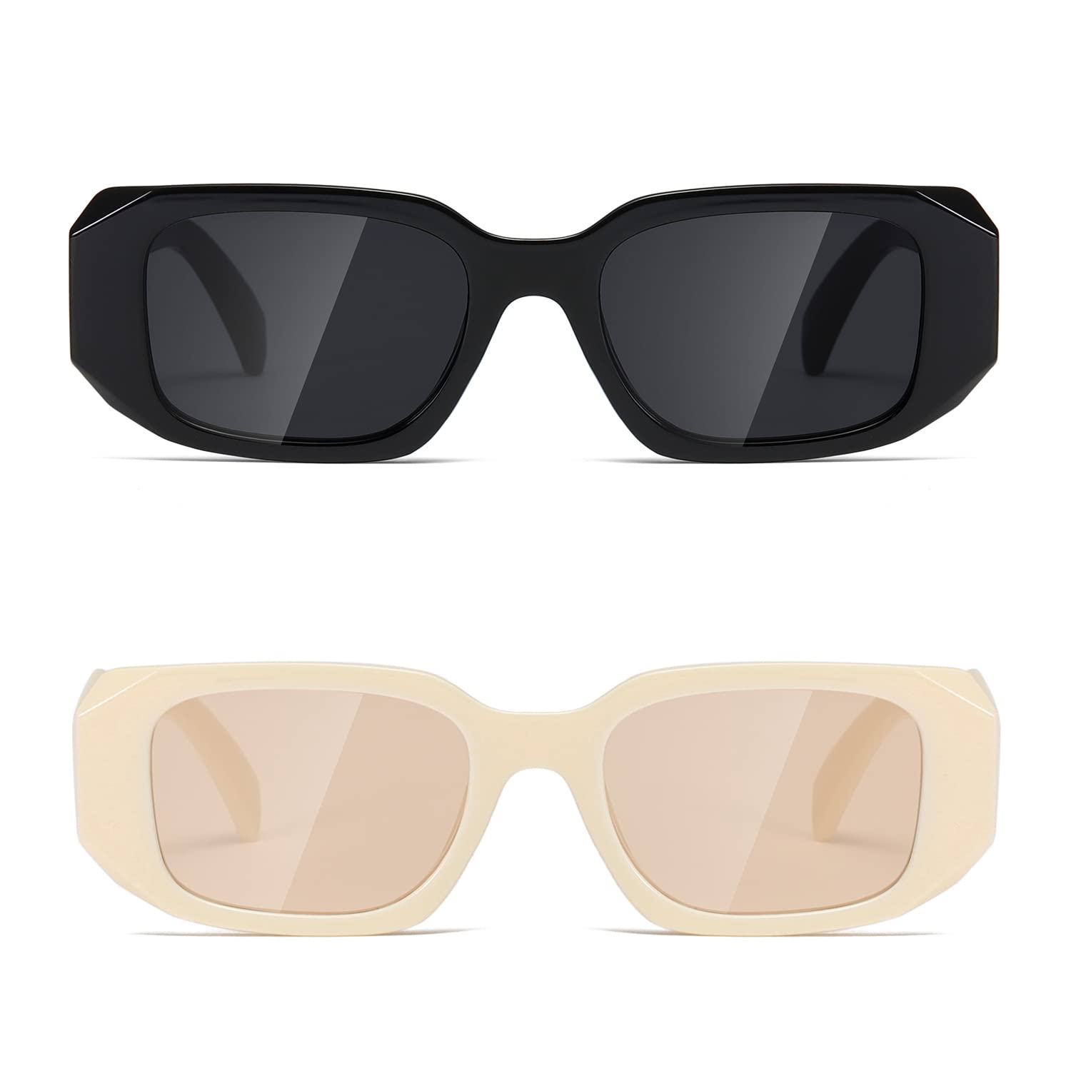Trendy Y2K Square Sunglasses for Women & Men - Retro Fashion UV Protection Shades - Perfect for Beach, Driving, and Outdoor Activities