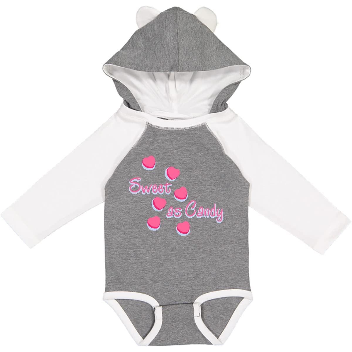 Inktastic Sweet As Candy Valentine Long Sleeve Baby Bodysuit - Cute Valentine's Day Outfit for Infants & Toddlers - Perfect for Photo Shoots, Holidays & Special Occasions