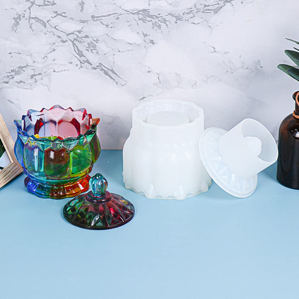 Holibanna Silicone Jewelry Bottle Jar Resin Casting Mold - DIY Craft Jewelry Storage Container with Lid for Home Organization - Easy to Use & Clean - Perfect for Resin Art, Bead Storage & Bathroom Decor