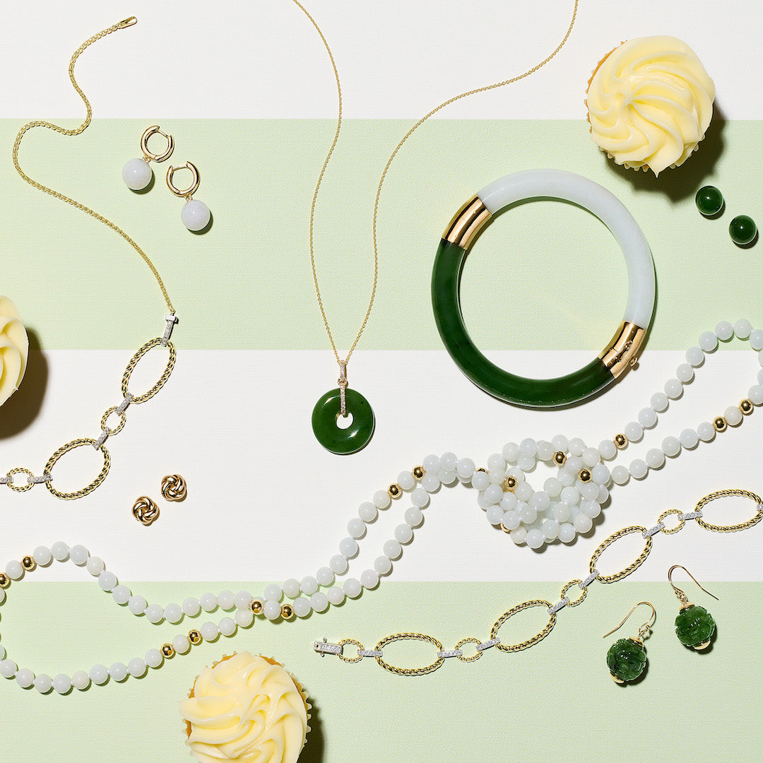 Green Nephrite & White Jade Pacific Bangle - Elegant Handmade Jewelry for Women, Perfect for Weddings, Parties & Everyday Wear