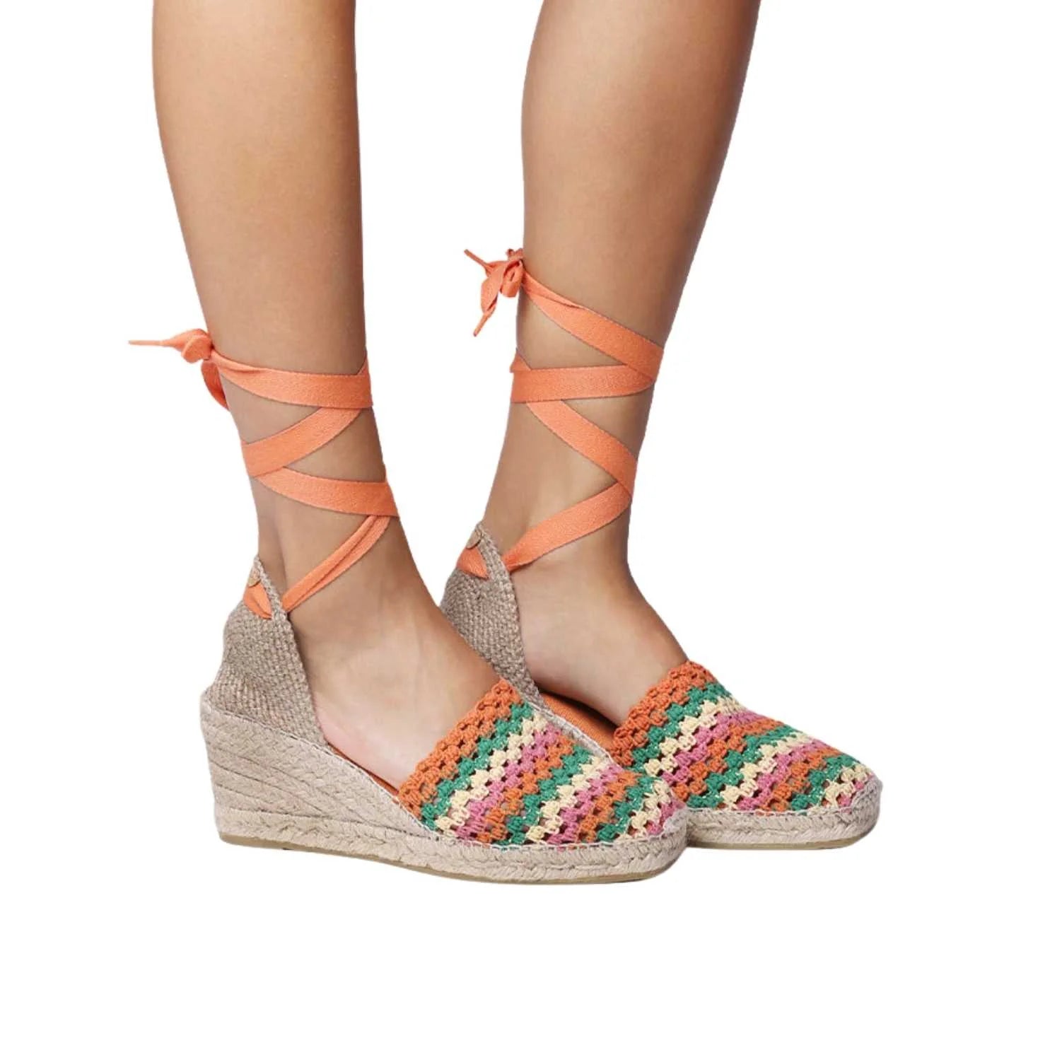 Women's Multicolor Cotton Blend Espadrilles - Georgina Comfortable Summer Shoes for Beach, Vacation & Casual Wear