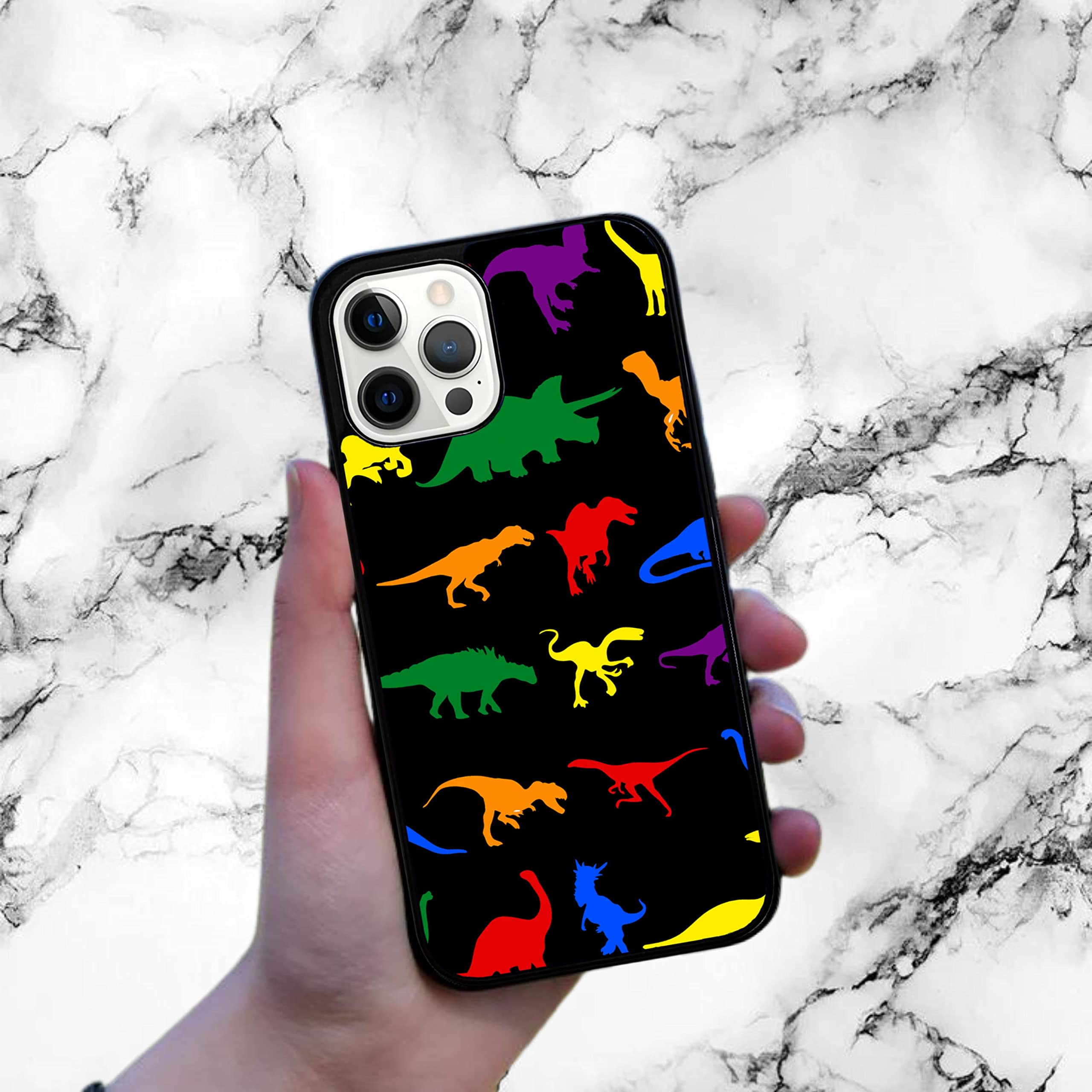 Rainbow Dinosaur T-Rex Fossil Skeleton LGBT Pride iPhone 13 Case - Durable Shockproof Slim TPU Rubber Cover for iPhone 13 - Perfect for Pride Events, LGBTQ+ Support & Dinosaur Enthusiasts