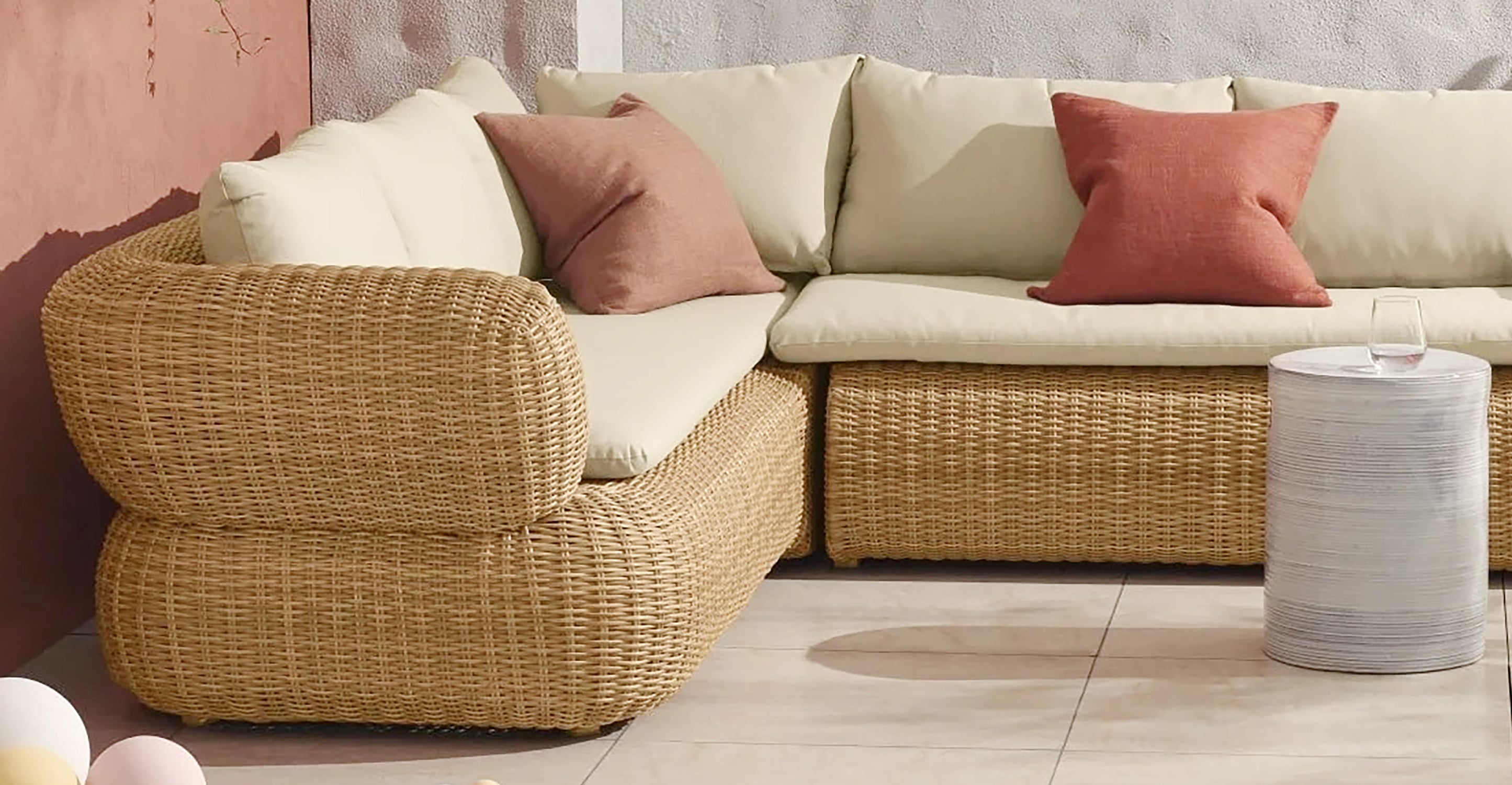 Vieste Modern Corner Sectional Sofa Set - 5-Piece L-Shaped Couch with Ottoman for Living Room, Lounge & Family Room - Comfortable Fabric Upholstered Sectional Couch Set for Home Decor
