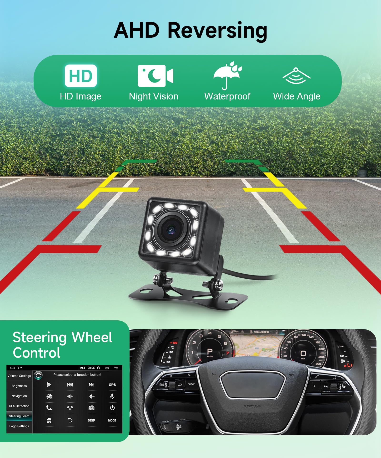 7 Inch Android Car Stereo for VW Polo Golf 5 Caddy T5 Tiguan Skoda Seat | Touchscreen Car Radio with Wireless CarPlay & Android Auto | GPS WiFi Bluetooth FM/RDS | Backup Camera | Perfect for Commuting & Road Trips