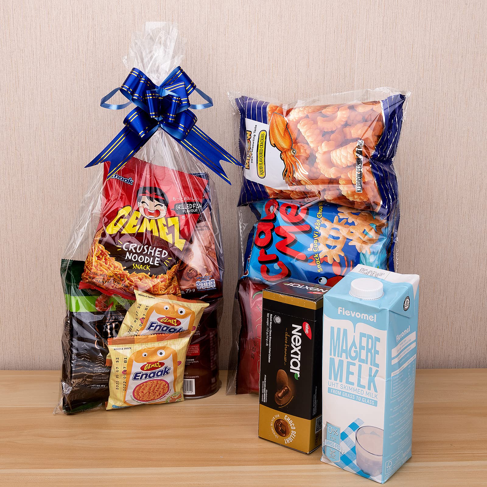 Awpeye 50 Pack Clear Cellophane Gift Bags - 2 Mil Thick Wide Opening for Mugs, Wine Bottles & Small Baskets | Perfect for Party Favors, Wedding Gifts & Retail Packaging