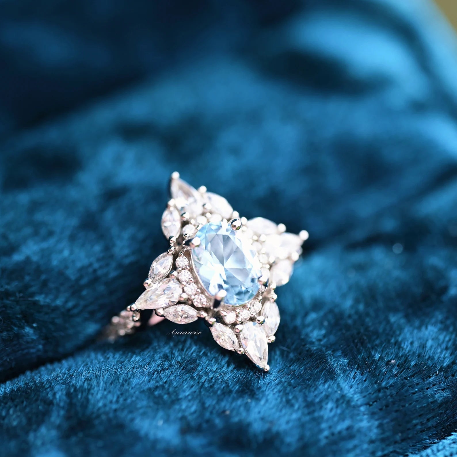 Stella North Star Aquamarine Ring - Sterling Silver Jewelry for Women, Elegant Birthstone Gift for March, Anniversary & Valentine's Day | Perfect for Everyday Wear & Special Occasions
