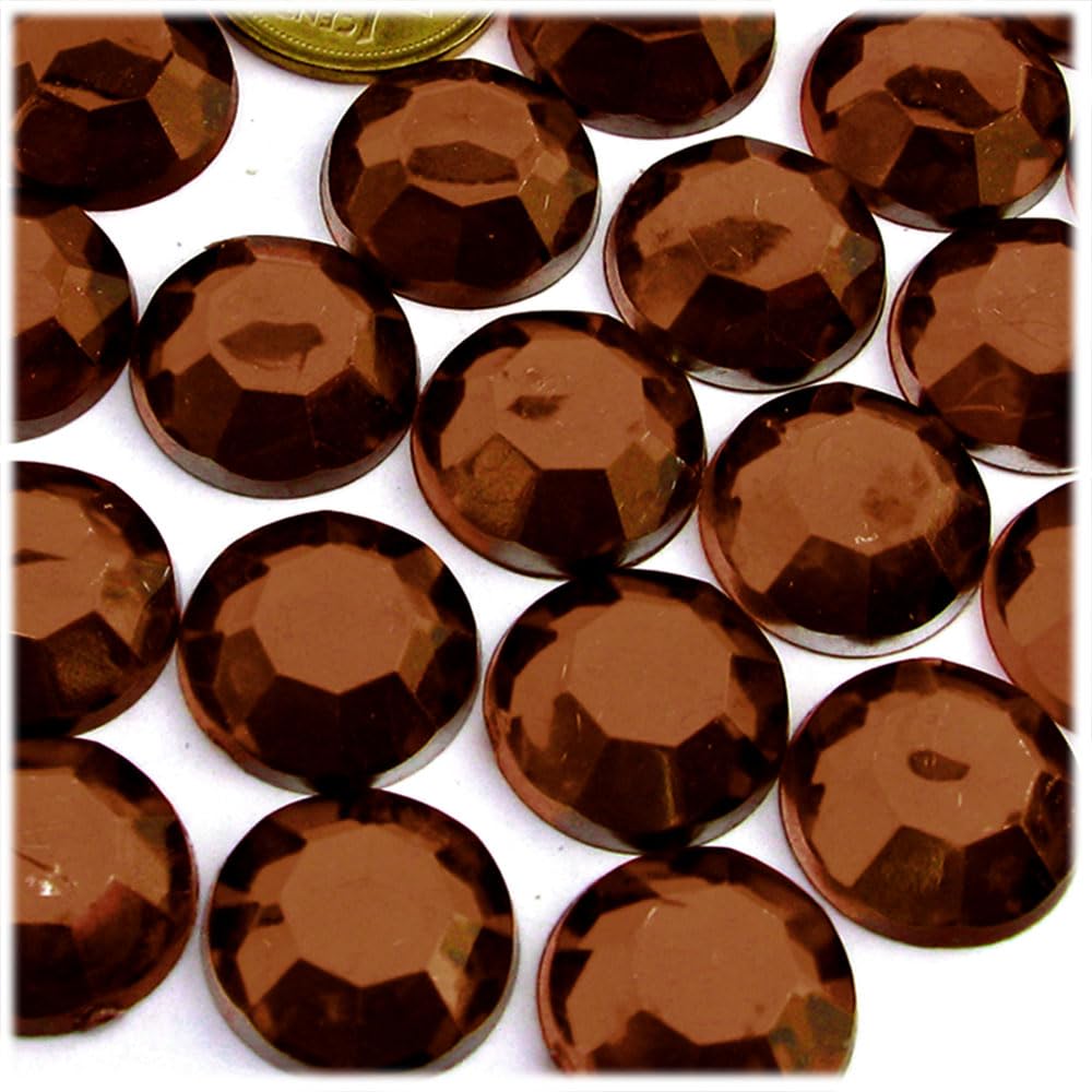144-Piece 20mm Round Flatback Rhinestones in Beer Brown for DIY Crafts, Jewelry Making, and Home Decor - The Crafts Outlet