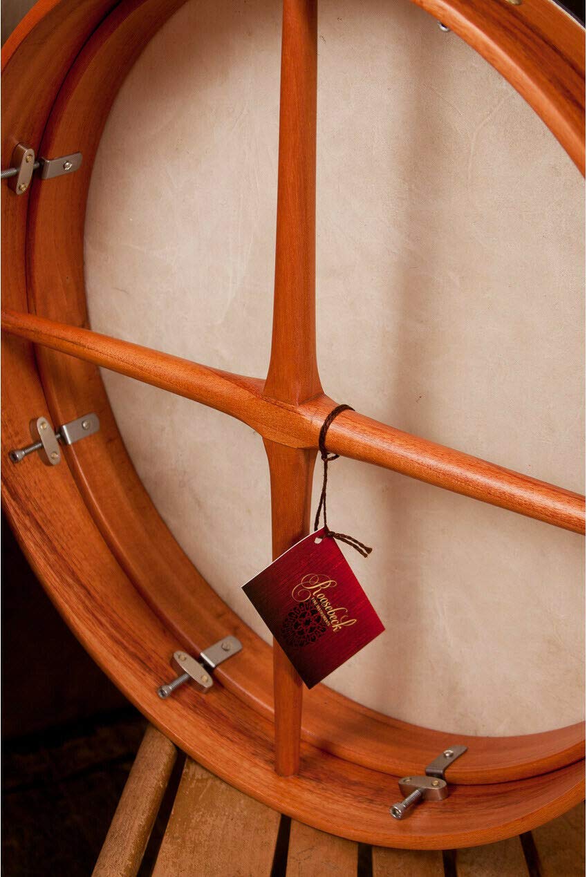 Roosebeck Tunable Irish Bodhran Drum Set with Tipper - Red Cedar Wood, Includes Instructional Book & CD by Steafan Hannigan | Perfect for Celtic Music, Traditional Irish Performances & Music Education