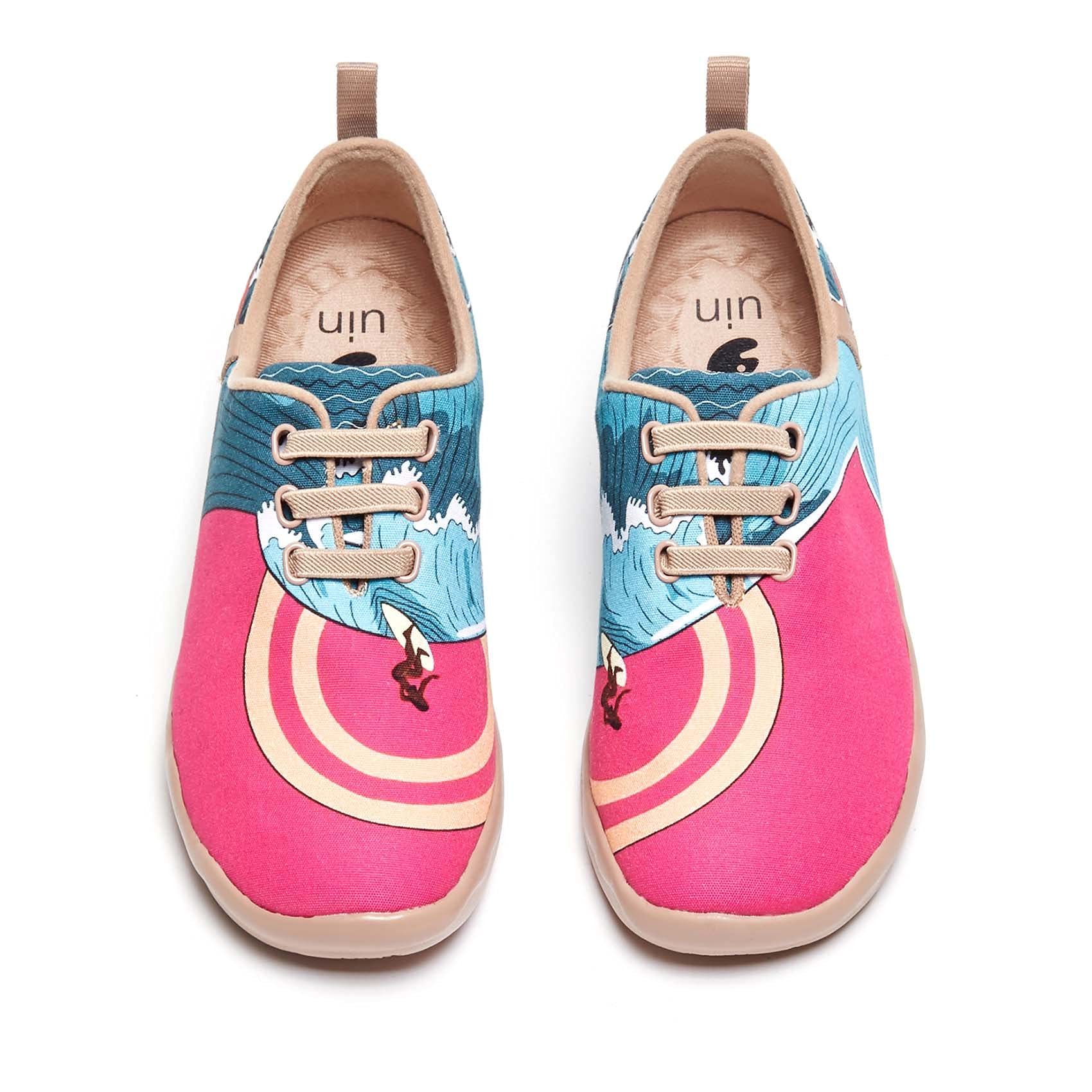 UIN Women's Slip-On Canvas Sneakers - Lightweight Comfortable Walking Shoes with Artistic Painting Design | Casual Loafers for Travel, Work & Everyday Wear