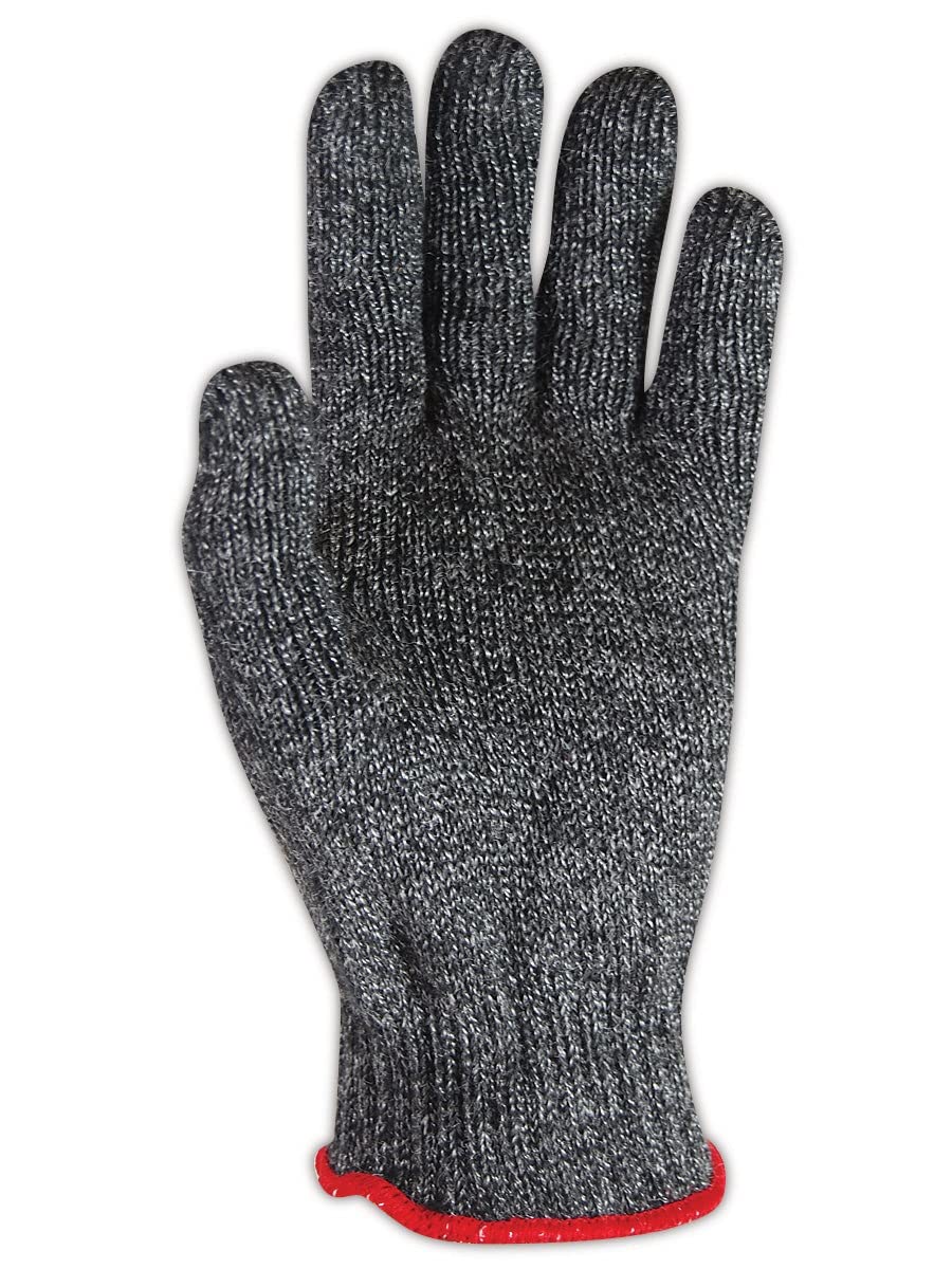 MAGID AXB200 CutMaster Aramax Medium Weight Blended Seamless Machine Knit Gloves - Size 9, Black (12 Pairs) - Durable Work Gloves for Construction, Landscaping & General Labor