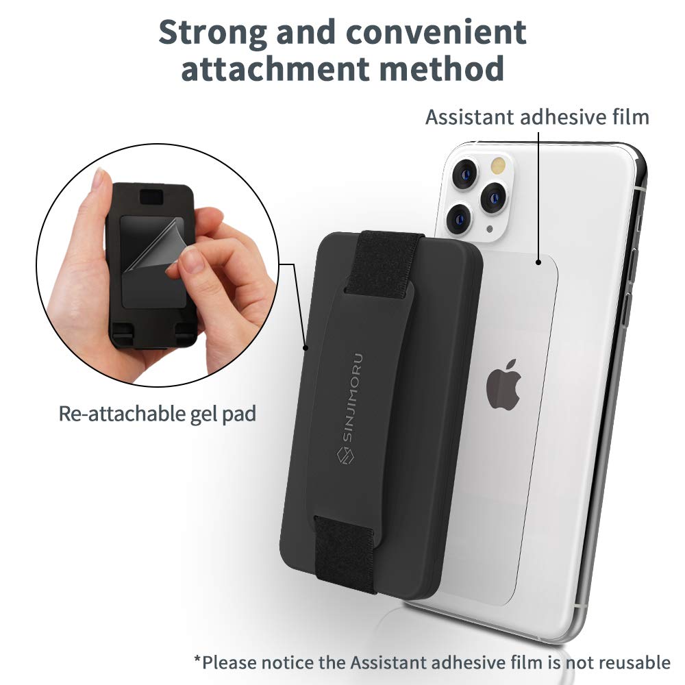 Sinjimoru Silicone Phone Card Holder Wallet Case - Secure Back of Phone Stand with Zip Pocket for Cards (Olive Grey) - Perfect for Travel, Shopping & Everyday Convenience