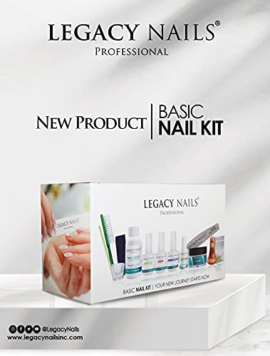 Legacy Nails Professional Basic Kit for Nail Artists - Salon Quality Manicure & Pedicure Tools Set with Nail Clippers, Files & Cuticle Pushers - Perfect for Home & Professional Nail Salons