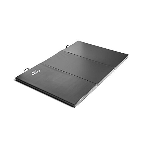 4' X 6' Black Tri-fold Exercise Mat for Yoga, Pilates & Home Workouts - Non-Slip Fitness Mat for Gym, Studio & Indoor Training