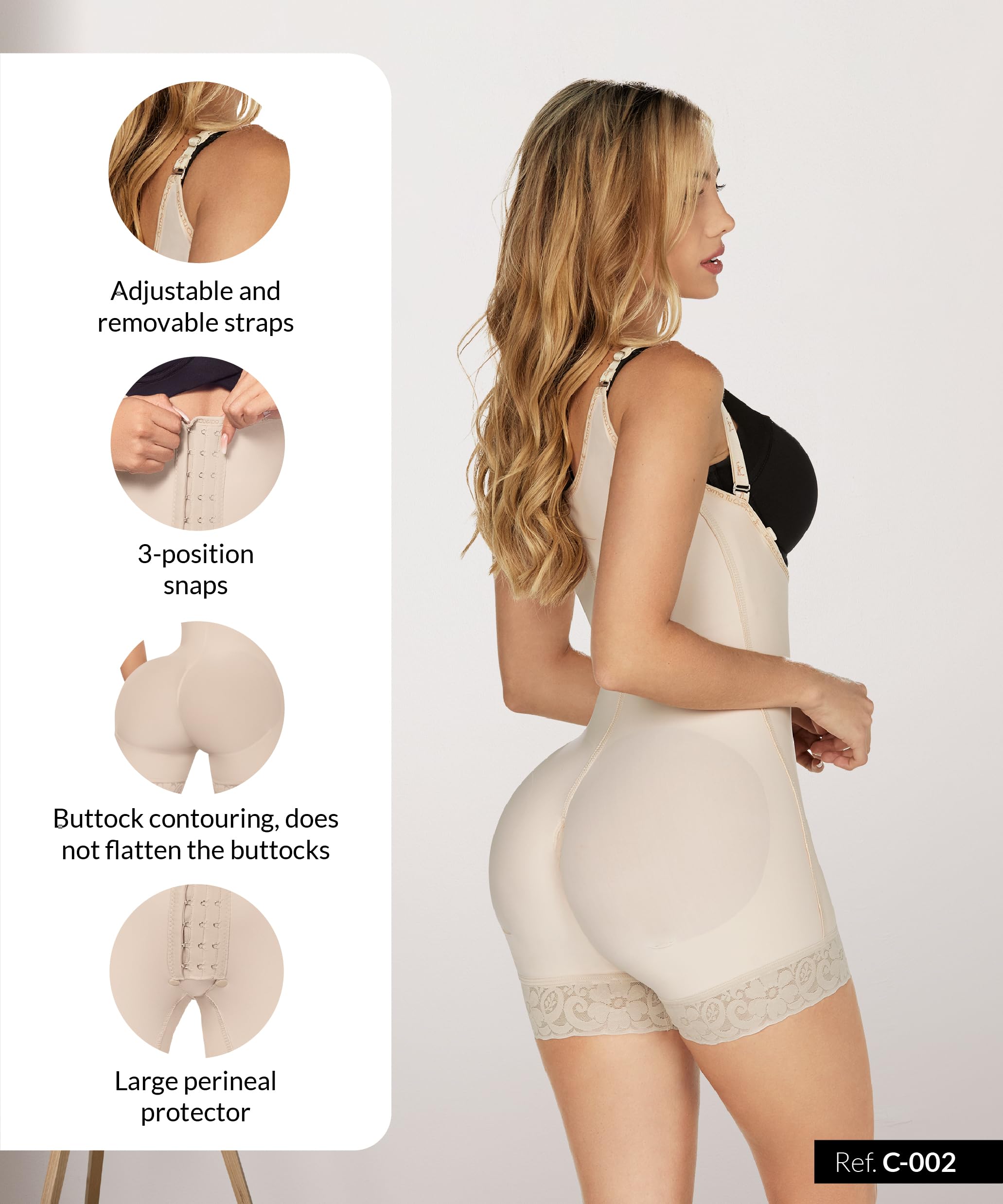 Shape Your Body - Medium Compression Faja with Snaps for Postpartum Recovery & Waist Training - Perfect for Post-Surgery, Weight Loss & Everyday Slimming