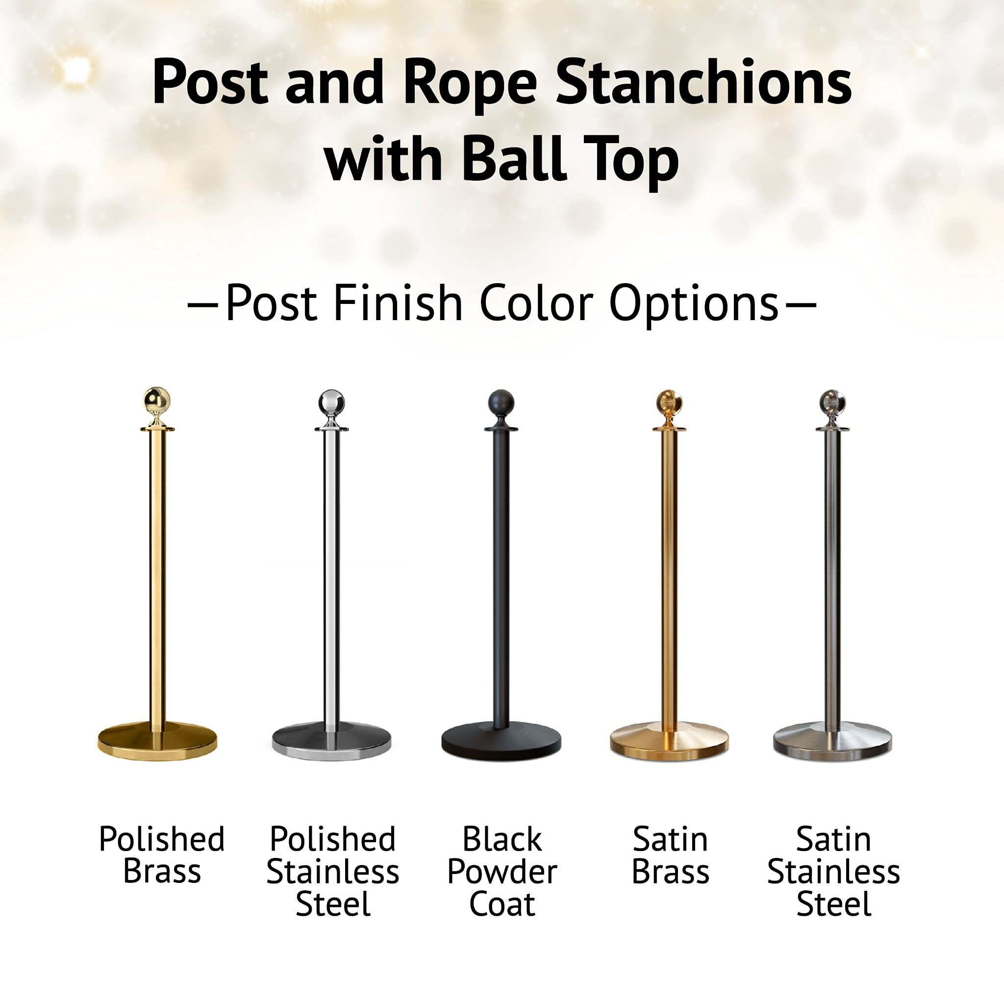Premium Crowd Control Stanchion Kit - 2 Black Ball Top Posts & 1 Black Velvet Rope (6ft) with Stainless Steel Ends | Warehouse, Event, Retail Queue Management Solution