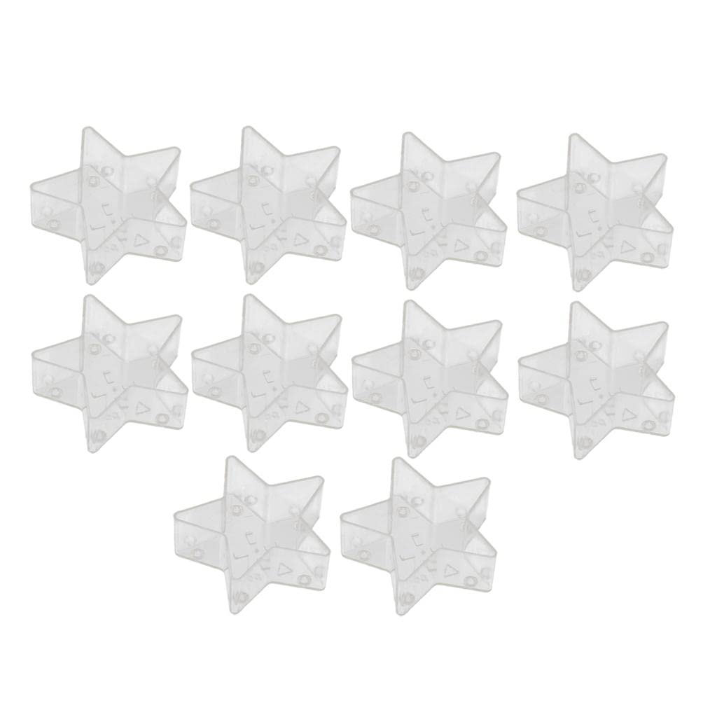 10pcs Clear Plastic Star-Shaped Candle Molds for DIY Candle Making, Soap Making & Home Crafts - Reusable Empty Candle Containers for Aromatherapy, Wedding Decor, Holiday Gifts & Party Favors