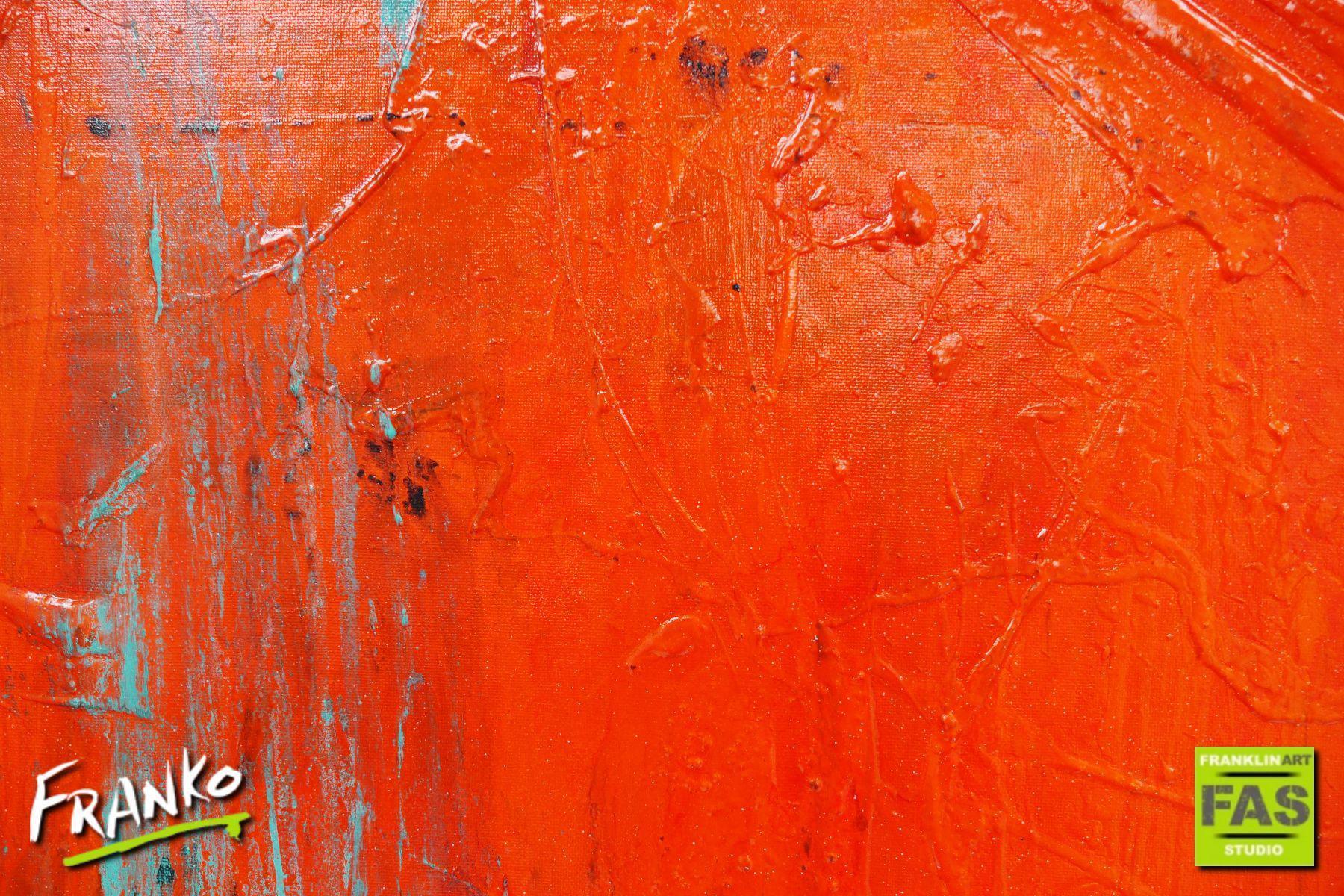 Red Jack Orange Bling 140cm x 100cm Abstract Canvas Art - Modern Home Decor for Living Room, Bedroom & Office Wall