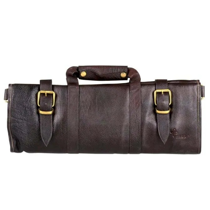 Boldric Leather Knife Bag with 18 Pockets - Premium Chef Knife Roll for Professional Cooks & Culinary Students - Perfect for Kitchen Storage, Travel & Culinary School
