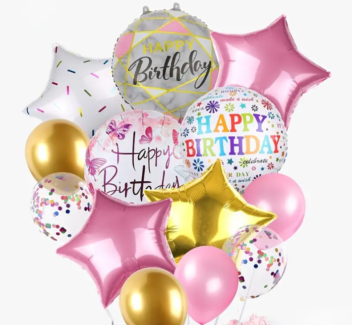 Birthday Star Fun Bunch Balloons - Colorful Party Decorations for Birthdays, Baby Showers & Celebrations | Perfect for Indoor & Outdoor Events