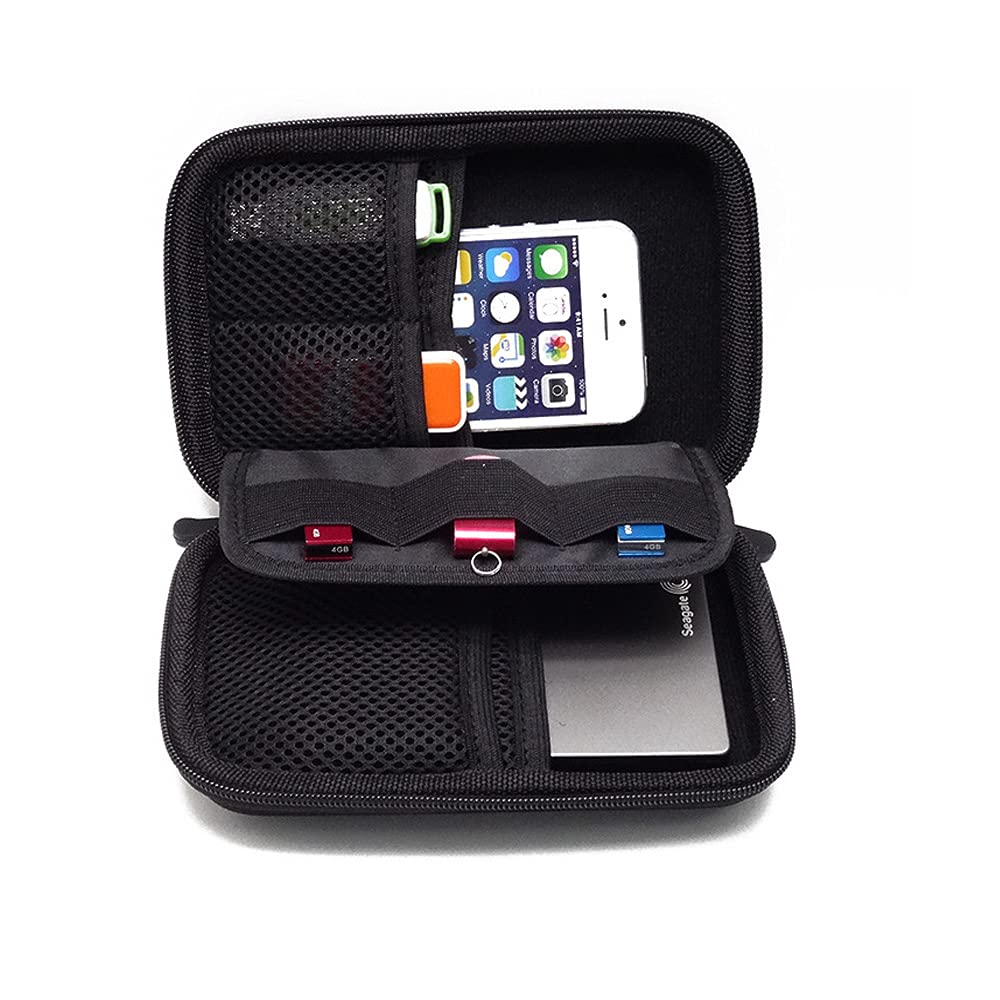 Premium Black Electronics Organizer Case - Digital Storage Bag for Power Bank, Hard Drive & Cables | Travel-Friendly Accessory for Tech Gear & Cable Management | Perfect for Business Trips, Daily Commute & Home Office Organization