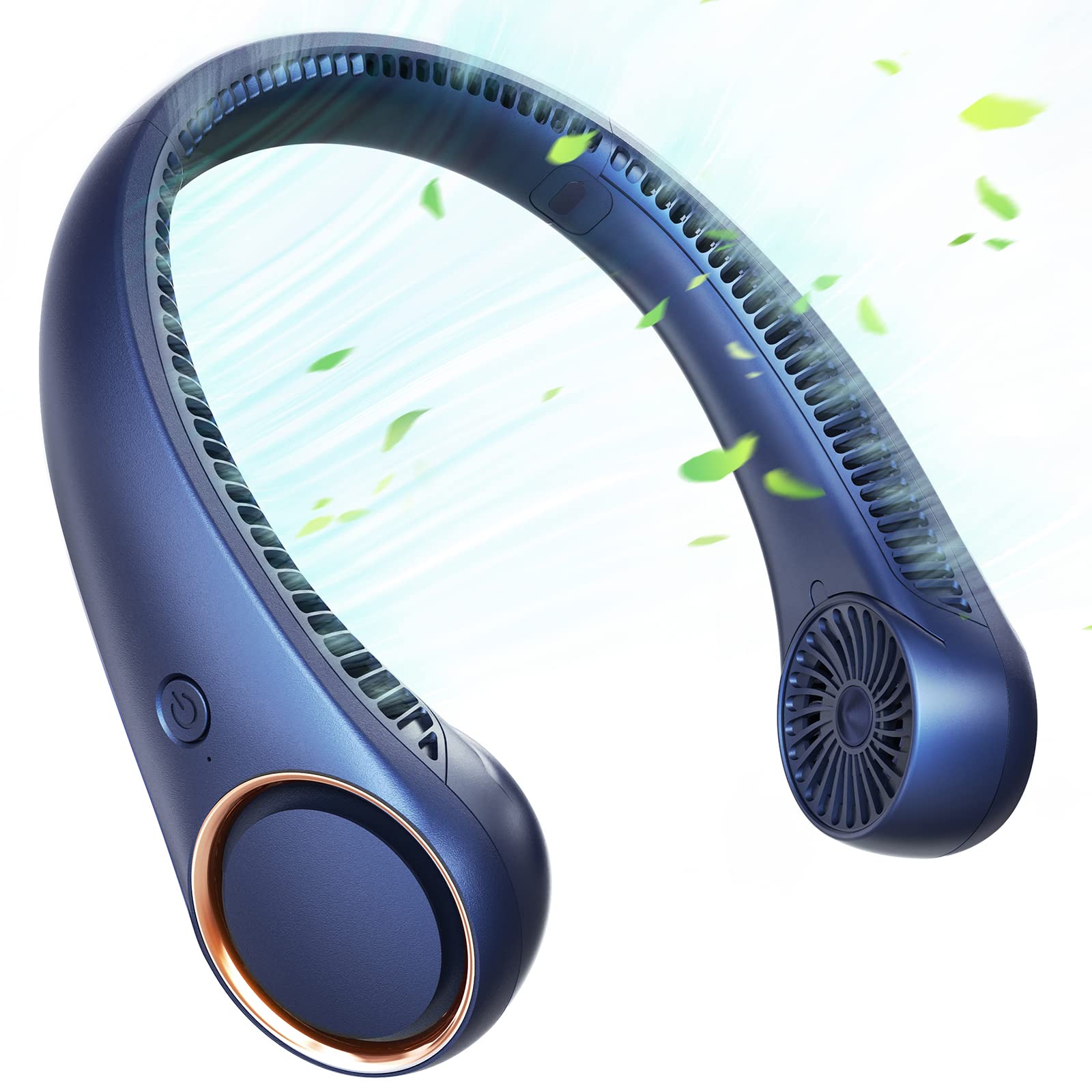 Upgraded 360° Cooling Neck Fan - Rechargeable 4000mAh Portable Bladeless Fan with 3 Speed Settings & Super Quiet Operation | USB Wearable Hands-Free Personal Fan for Indoor, Outdoor, Travel, Office, Gym & Summer Activities
