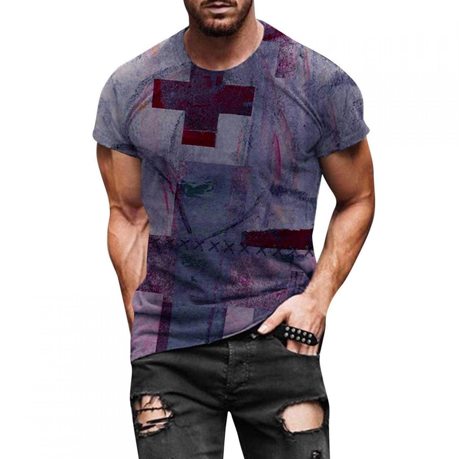 Men's Graphic T-Shirts - 3D Digital Print Vintage Tees for Casual Wear | Trendy & Comfortable Cotton Shirts for Everyday Outfits, Street Style & Lounge