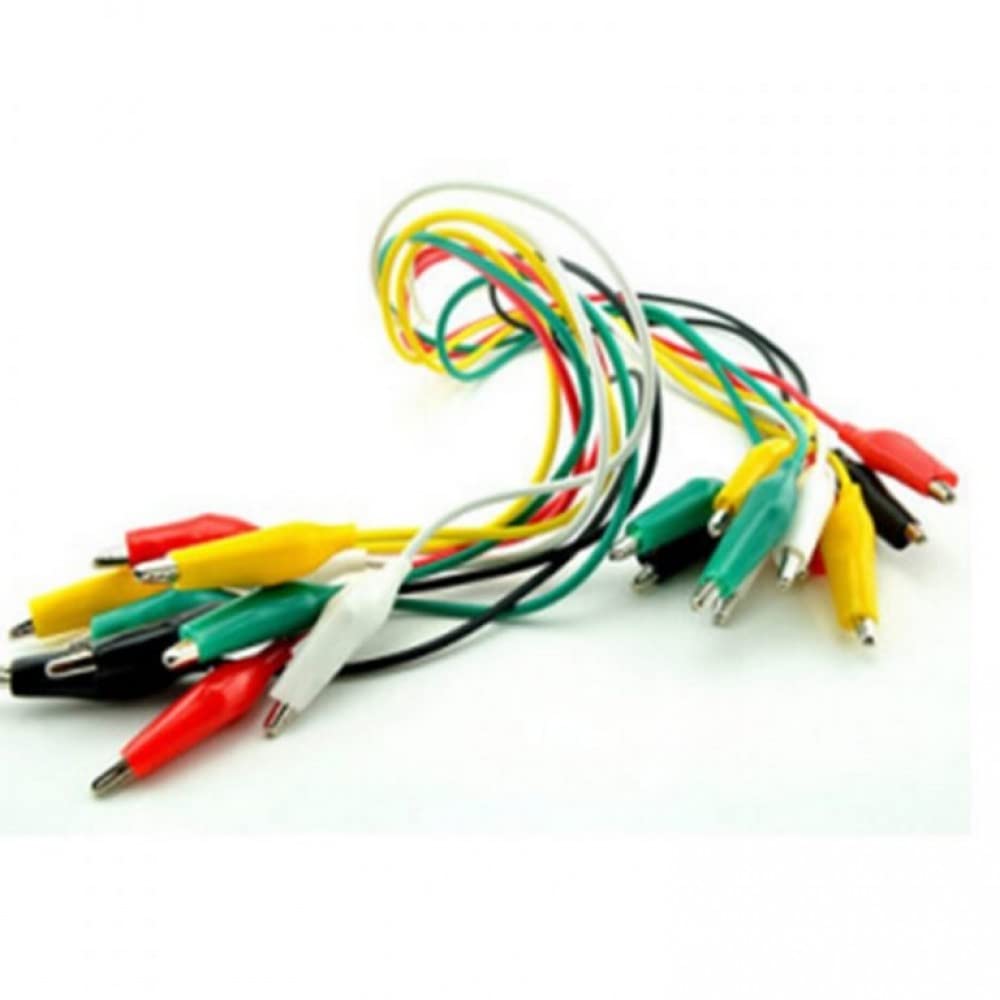 Techtonics 10pcs Double-Ended Alligator Clips for Electrical Testing, DIY Projects, and Circuit Connections - Perfect for Electronics Repair, School Science Labs, and Home Electrical Work
