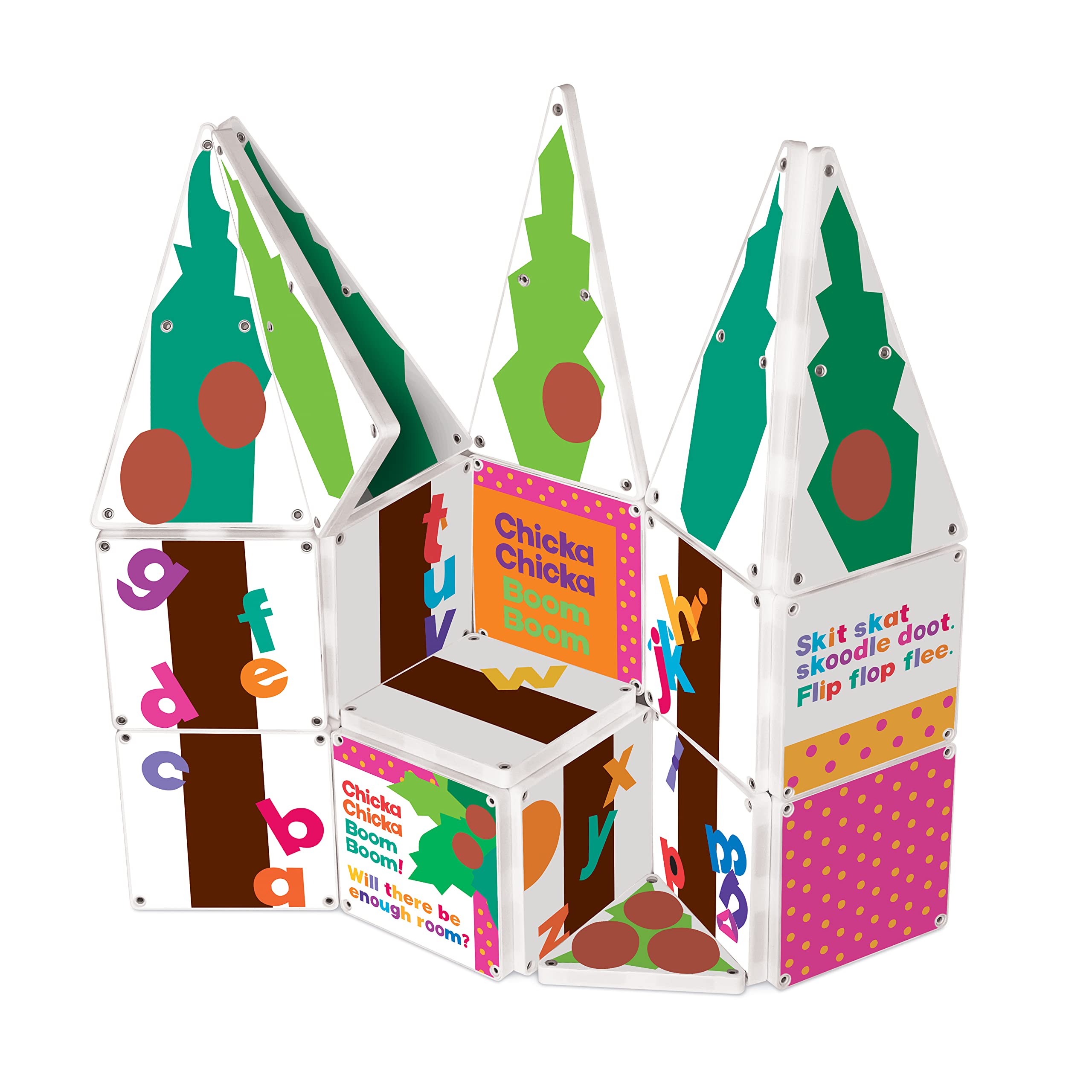 CreateOn Chicka Chicka Boom Boom Magnetic Building Set - 19-Piece STEM Educational Toys for Kids Ages 3+ | Fun Learning & Creative Play for Preschoolers