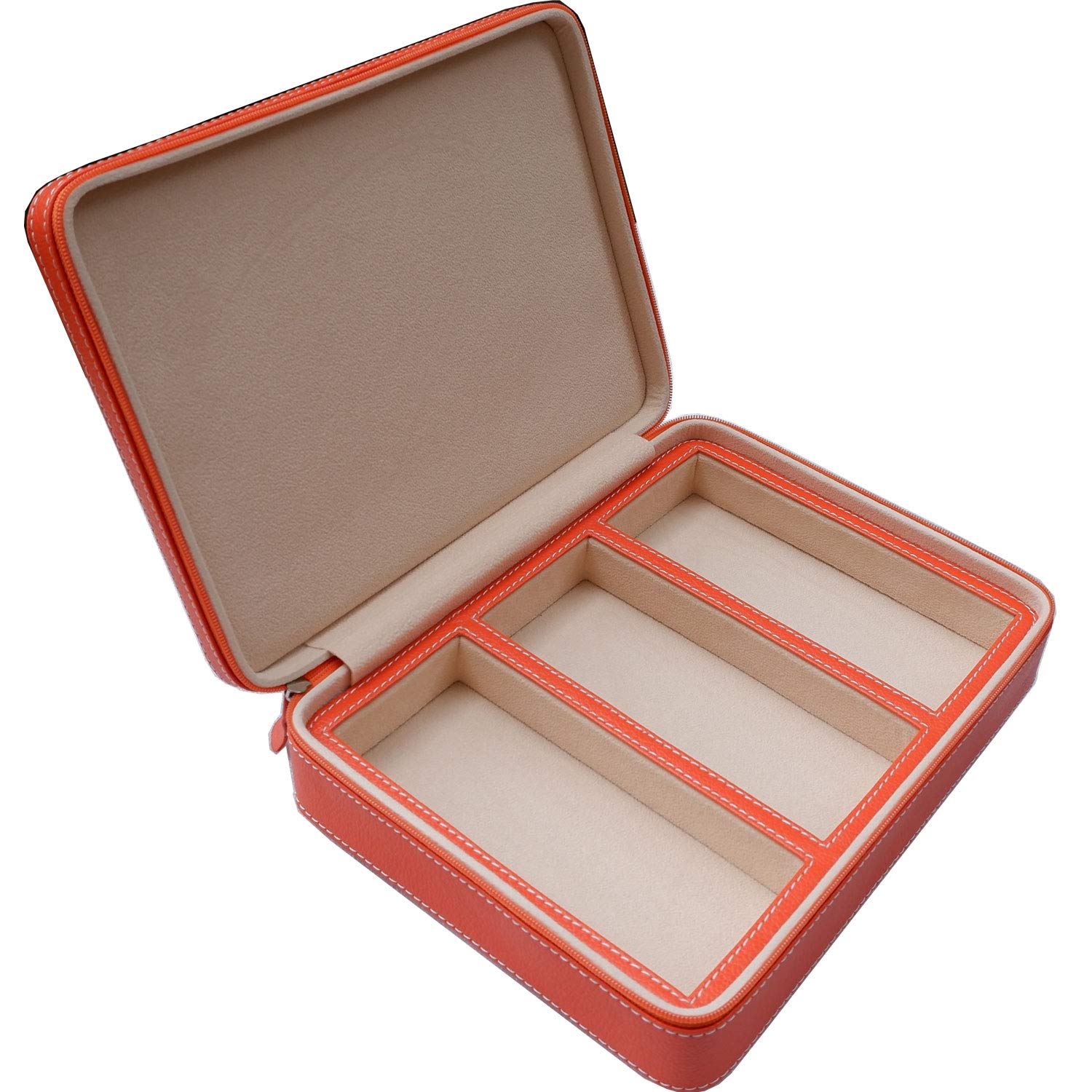 Premium 3-Slot PU Leather Eyeglass Case - Sunglasses Storage Box with Jewelry Display & Watch Organizer for Men & Women | Perfect for Travel, Home Organization & Retail Display