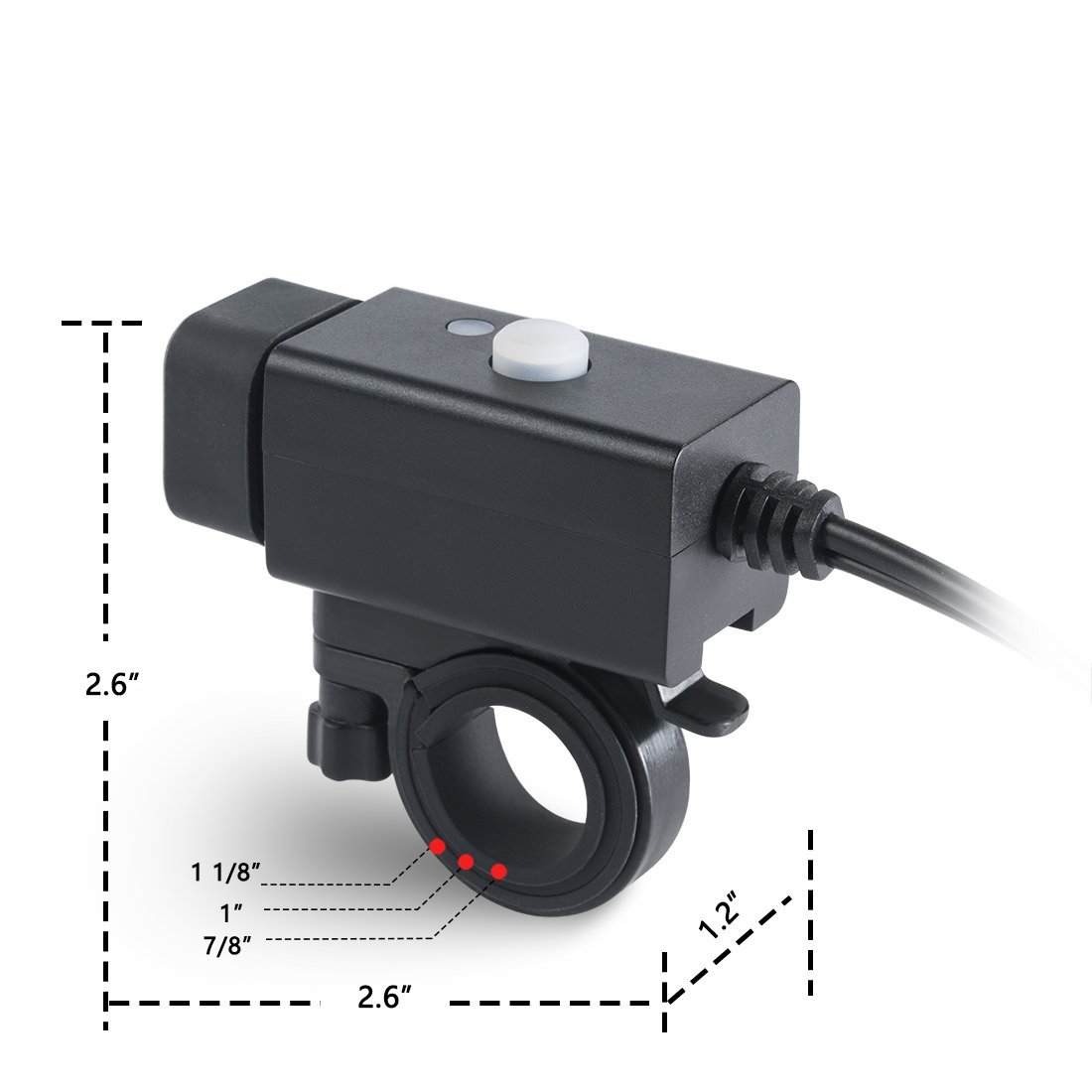 iMESTOU Motorcycle Dual USB Charger 5V 3.1A - Waterproof Phone Charger Adapter with SAE Quick Disconnect Plug & Power Switch - Handlebar Mount for iPhone, iPad, Samsung, GPS - Perfect for Long Rides & Outdoor Adventures