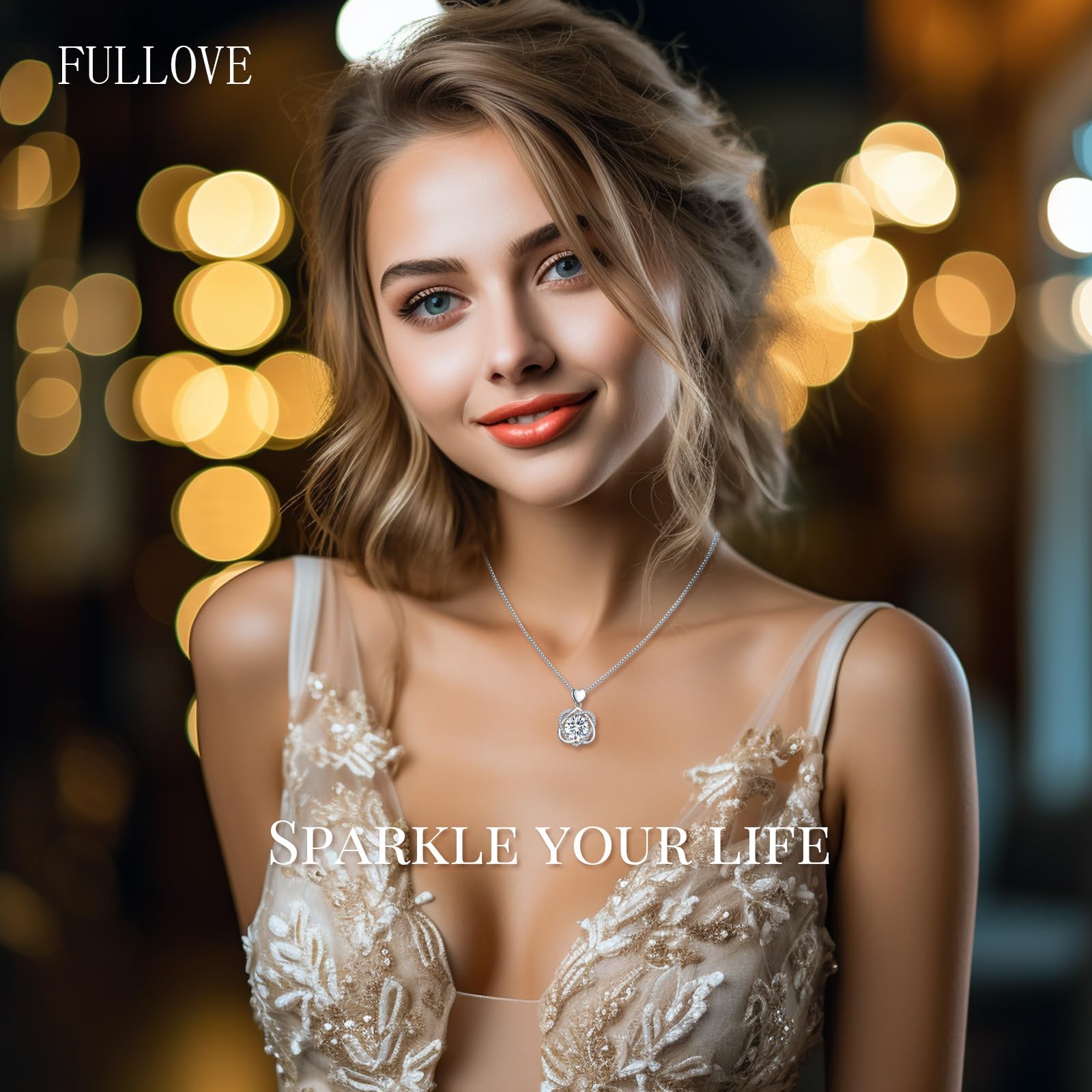 InfinityLove 5 or 3 Carat Moissanite Heart Necklace for Women - Sterling Silver Pendant Jewelry - Perfect Anniversary, Birthday Gift for Wife, Girlfriend, Daughter or Mom - Ideal for Valentine's Day, Weddings & Special Occasions