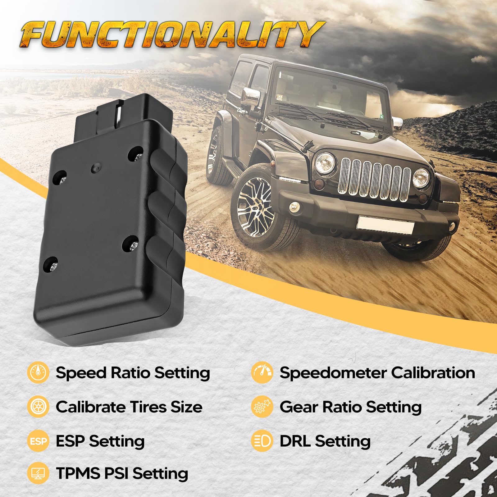 Jeep Wrangler JK Speedometer Calibration Tool (2007-2018) - Multi-Function Procal Module 30406007 & 30406007AG | Tire Size Adjustment & Performance Tuning for Off-Road Adventures
