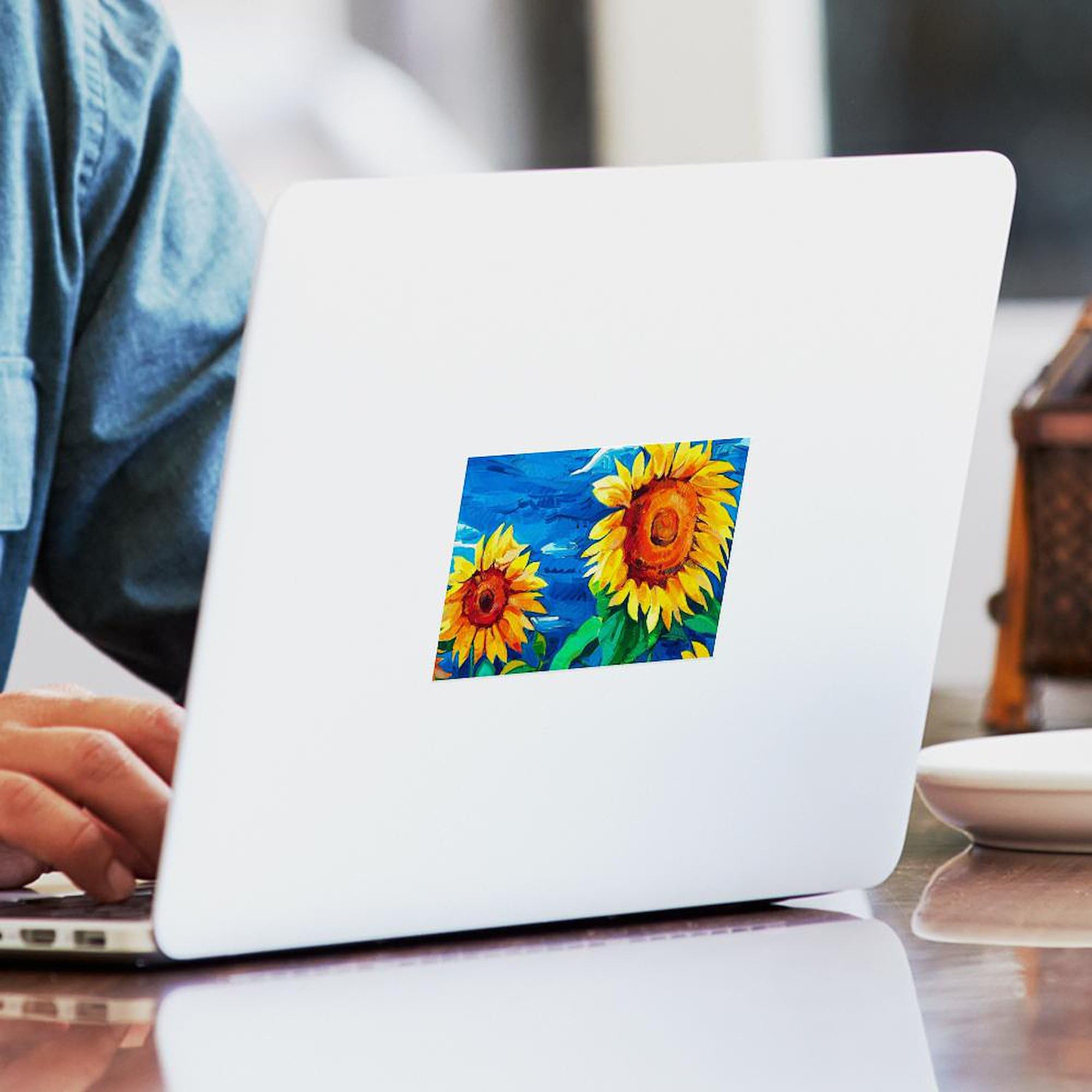 Sunflowers Painting Car Bumper Stickers 10-Pack - Waterproof Vinyl Decals for Cars, Trucks & Laptops - Perfect for Personalizing Vehicles, Laptops & Gifts