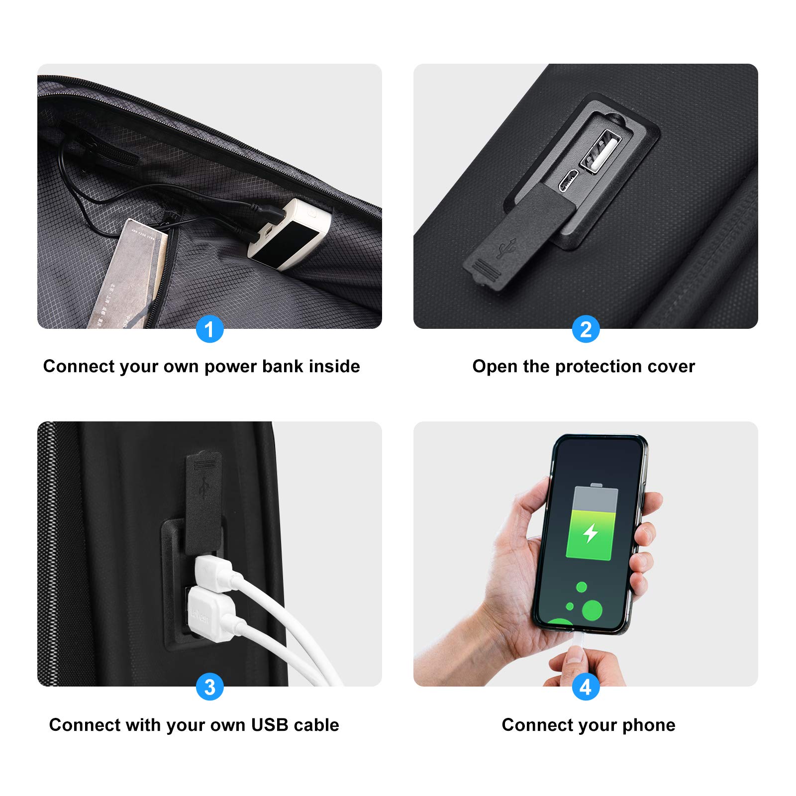 FENRUIEN 17.3-Inch Anti-Theft Waterproof Laptop Backpack for Men - Durable Hard Shell Business Travel & Gaming Computer Bag with USB Charging Port - Perfect for Work Commute, College Campus & Airplane Carry-On