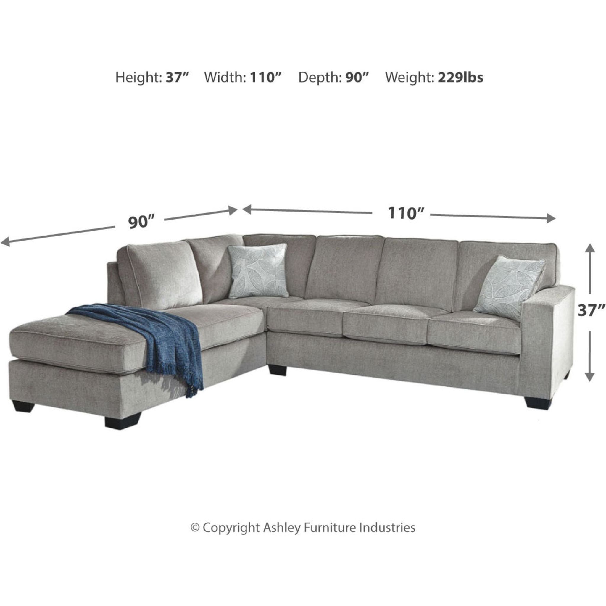 Altari 2-Piece Sectional Sofa with Chaise Lounge - Modern L-Shaped Living Room Furniture for Small Spaces & Apartments
