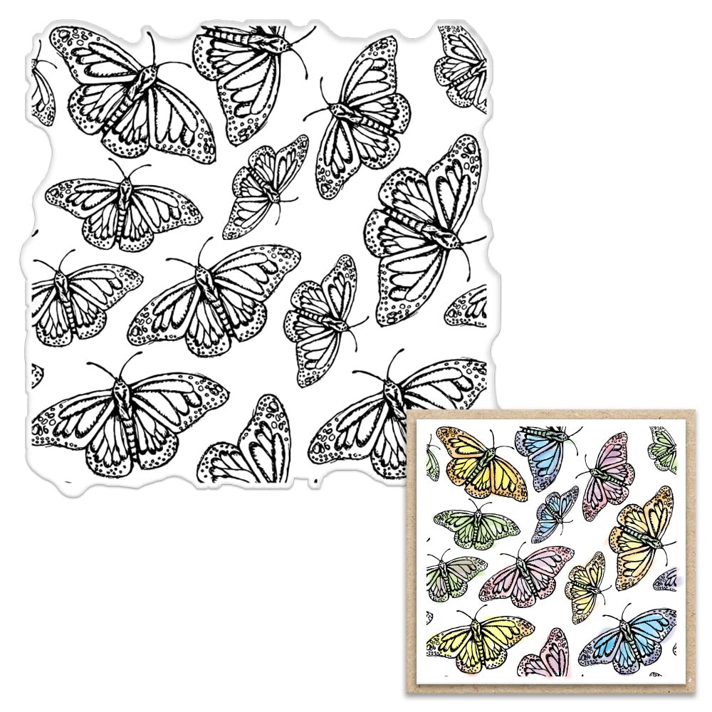 Butterfly Clear Stamps for Card Making - Transparent Silicone Rubber Stamps with Flying Butterfly Design - Perfect for DIY Scrapbooking, Photo Album Decorations, Wedding Invitations & Handmade Greeting Cards