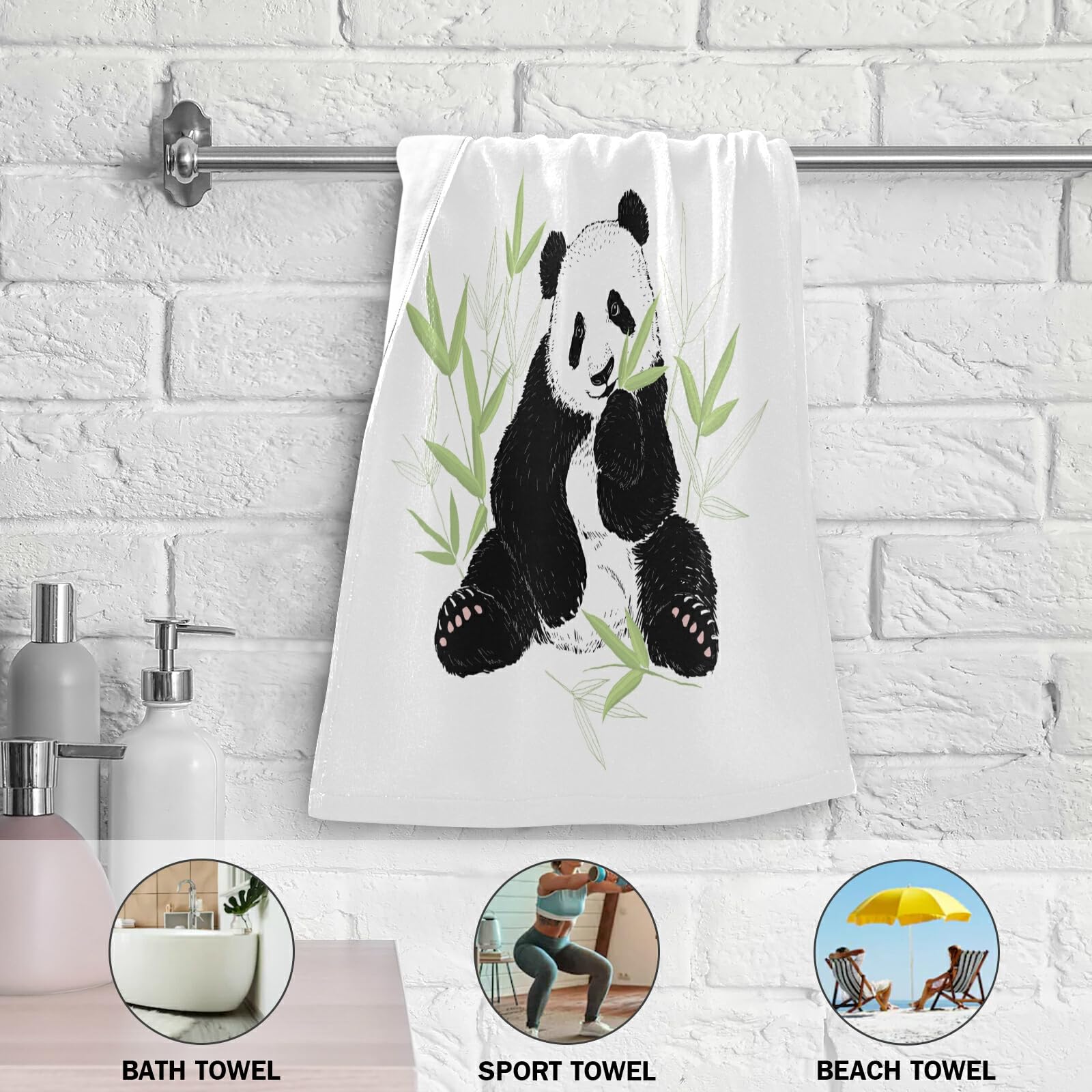 VIGTRO 2-Pack Panda Hand Towels - Ultra Soft & Highly Absorbent Cute Animal Decorative Fingertip Towels for Bathroom, Kitchen, Home - Perfect for Gifts, Baby Showers & Spa Decor