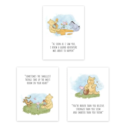 Classic Winnie the Pooh Wall Art with Quotes