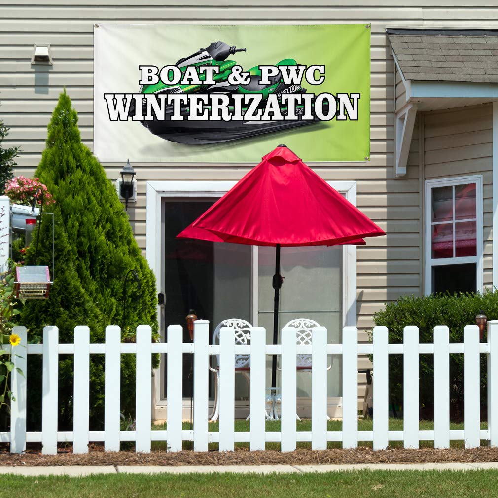 Premium Vinyl Banner - 48x96 Inches, Weatherproof & Durable with 8 Grommets - Ideal for Boat & PWC Winterization, Business Signs, Outdoor Advertising & Industrial Yard Use - Multiple Sizes Available (Green)